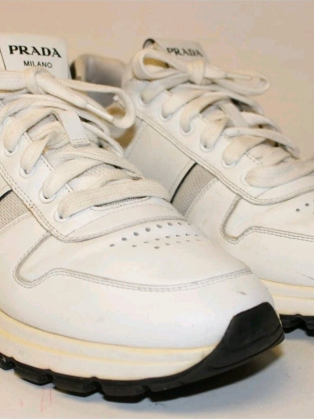 Prada Men's White Sneakers - Picture 3 of 14